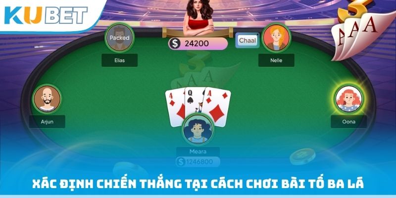 Xác định chiến thắng tại cách chơi bài tố ba lá